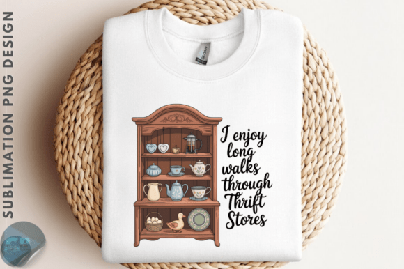 Download Thrift Store Cottagecore Shelf PNG Desig - Eco Collection