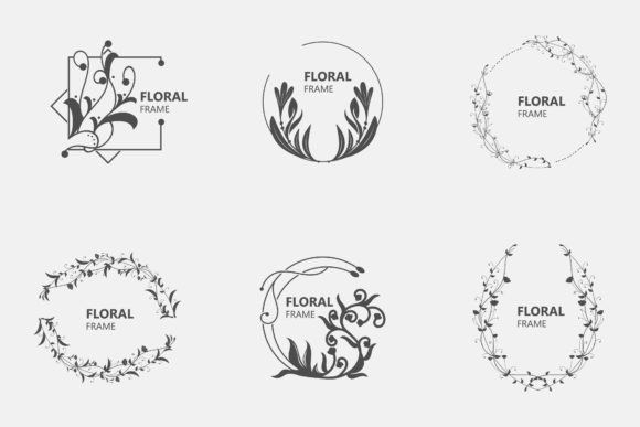 Download Floral Frame Round Shape Emblem Logotype - Frame Collection