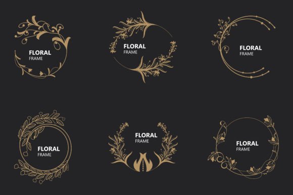 Download Floral Frame Round Shape Emblem Logotype - Frame Collection