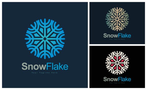 Download Snow Flake Set Modern Circle Luxury Logo - Set Collection