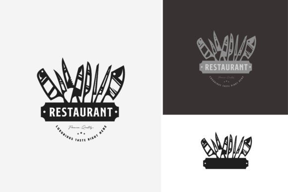 Download Set of Kitchen Knife Logo Templates - Set Collection