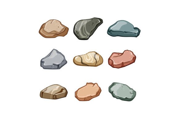Download Pebble Stone Set Cartoon Vector Illustra - Set Collection