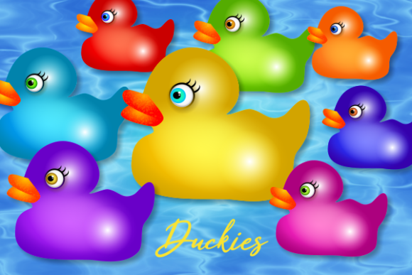 Download Colorful Rubber Duckies Cute Clipart Set - Set Collection