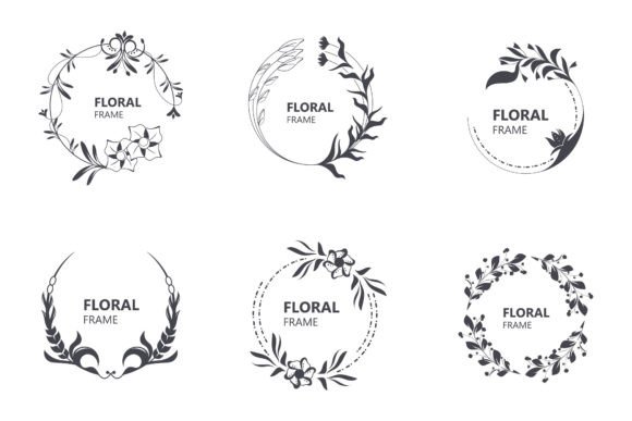 Download Floral Frame Round Shape Emblem Logotype - Frame Collection