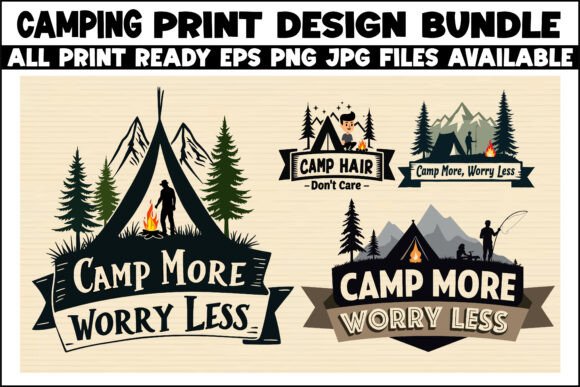 Download Camping Logo Set – Forest Silhouette out - Set Collection