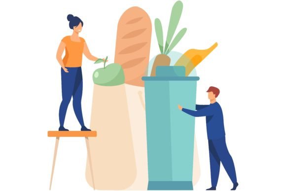 Download People Shopping with Eco Friendly Bag Fl - Eco Collection