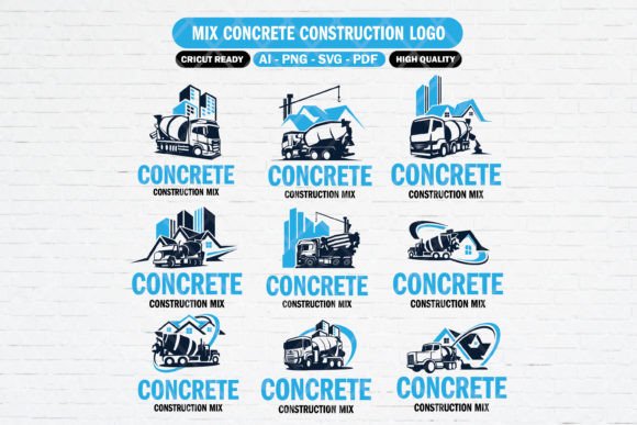 Download Construction Concrete Mix Logo Set - Set Collection