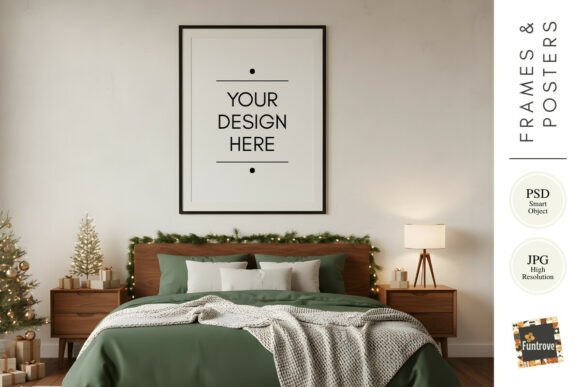 Download Christmas Bedroom Poster Frame Mockup - Frame Collection