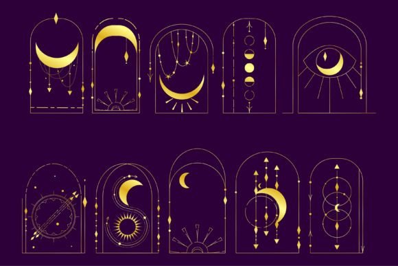 Download Bohemian Arch Gold Set Esoteric Design - Set Collection