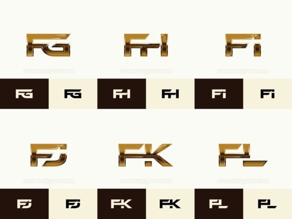 Download 6 Sets of FG-FL Initials Luxury Logos - Set Collection