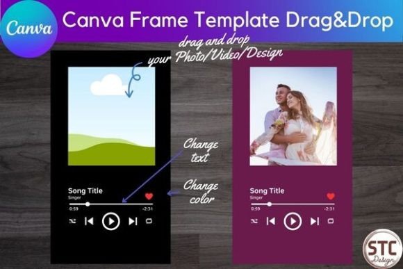 Download Music Player Canva Frame Template Mockup - Frame Collection