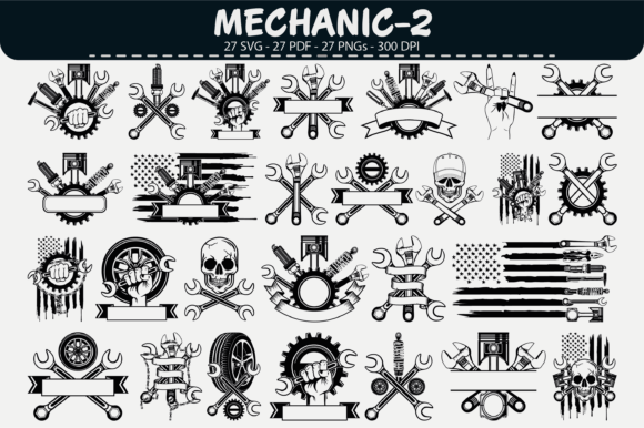 Download Mechanic Emblem Vector Set – 27 Designs - Set Collection