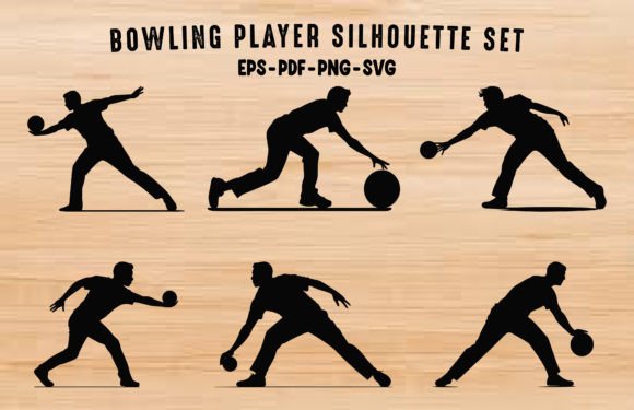 Download Male Bowler Silhouette Black Clipart Set - Set Collection