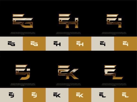 Download 6 Sets of EG-EL Initials Luxury Logos - Set Collection