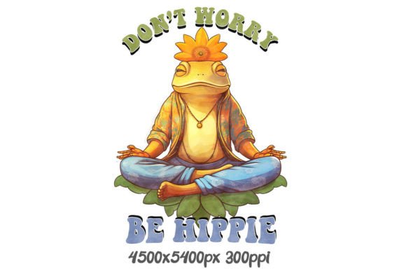 Download Don't Worry, Be Hippie Zen Frog - Premium Resources