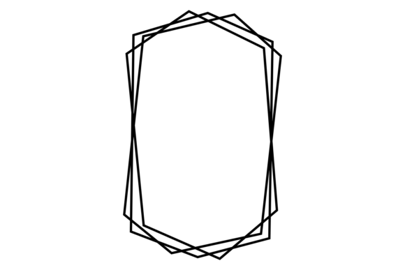 Download Art Deco Frame. Black Line Polygon Borde - Frame Collection