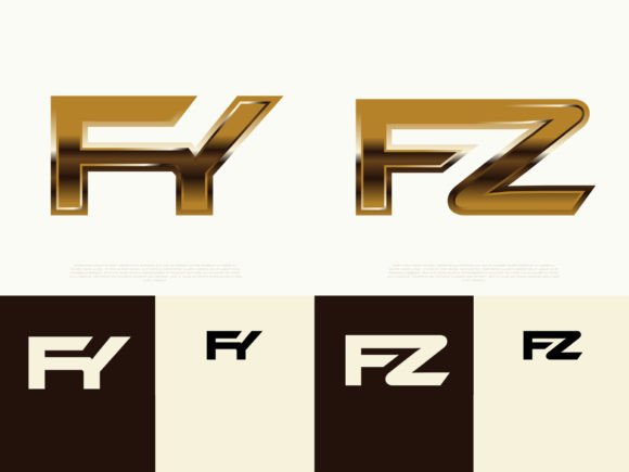 Download 2 Sets of FY-FZ Initials Luxury Logos - Set Collection