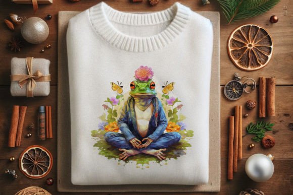 Download Zen Frog Meditating on Lotus - Premium Resources