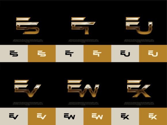Download 6 Sets of ES-EX Initials Luxury Logos - Set Collection