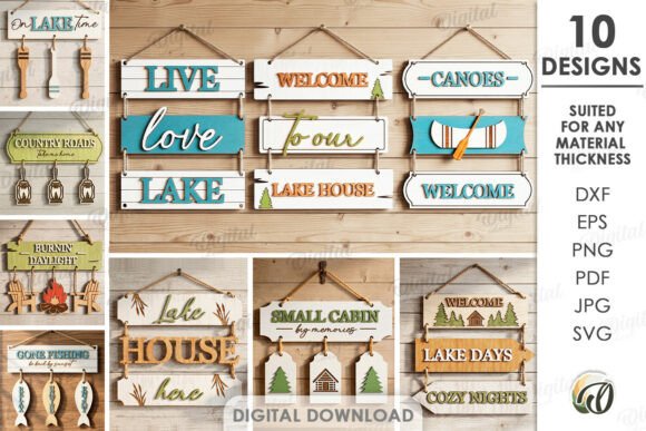 Download Country Wall Decors Bundle Laser Cut - Eco Collection