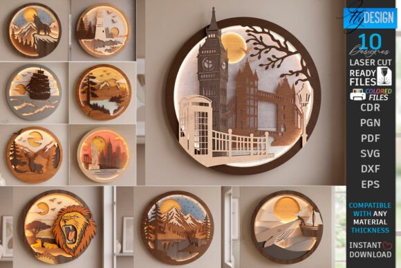 Download 3D Layered Wall Decor Laser Cut Bundle - Eco Collection