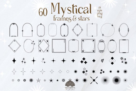 Download Mystical Frames and Stars SVG PNG EPS - Mystical Collection