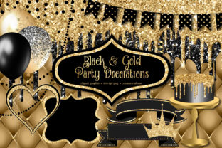 Download Black and Gold Party Decorations Clipart - Eco Collection