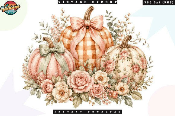 Download Cottagecore Floral Pumpkins Fall PNG - Eco Collection